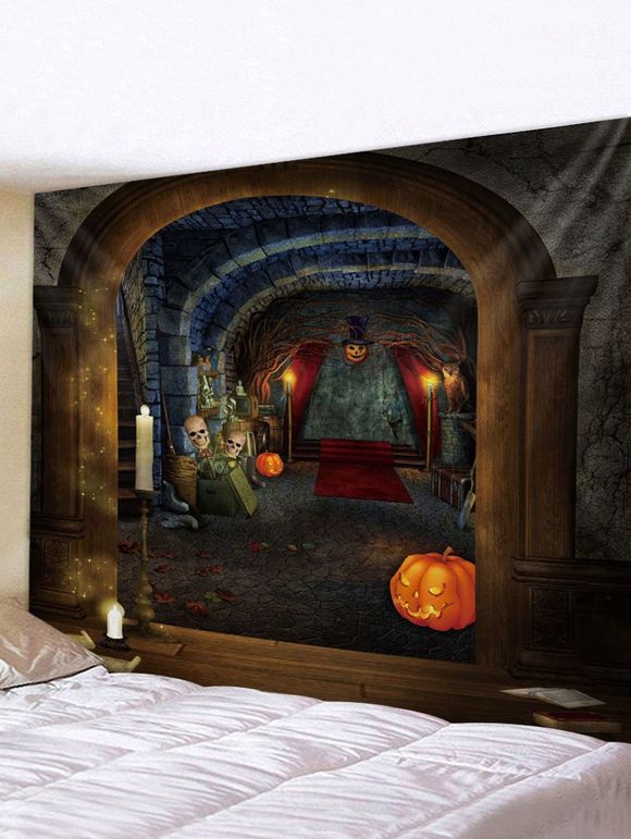 Tapisserie Murale Pendante Art Décoration d'Halloween Maison Imprimée - multicolor W79 X L59 INCH