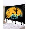 Tapisserie Murale Pendante Art Décoration d'Halloween Lune Citrouille et Nuit Imprimées - multicolor W79 X L59 INCH