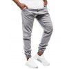 Pantalon de Jogging Elastique en Couleur Unie à Cordon - Gris Clair M