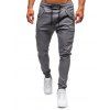 Pantalon de Jogging Décontracté avec Bouton Pression - Gris 2XL