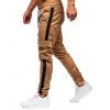 Pantalon de Jogging à Rayure Latérale avec Poches à Rabat - Kaki M