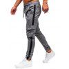 Pantalon de Jogging à Rayure Latérale avec Poches à Rabat - Gris 2XL