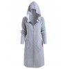 Manteau à Capuche Zippé avec Poches - Gris XL