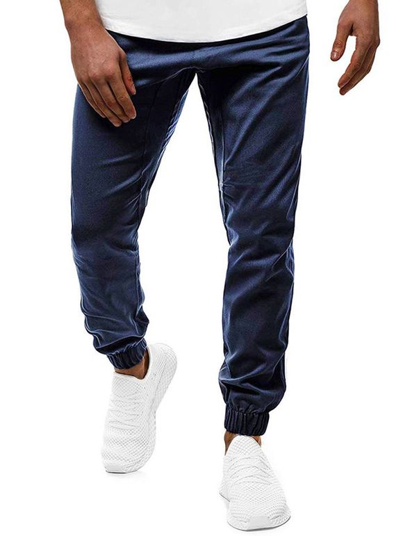 Pantalon de Jogging Décontracté Contrasté avec Poches - Cadetblue XL