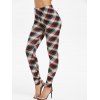 [32% OFF] 2021 High Waist Plaid Skinny Pants In RED WINE | DressLily