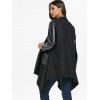 Manteau Tunique Asymétrique Ouvert en Avant - Noir L