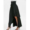 Maxi Jupe Superposée Asymétrique à Taille Haute à Lacets - Noir 3XL