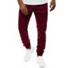 Pantalon de Jogging Décontracté Contrasté avec Poches - Rouge Vineux 2XL