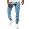 Pantalon de Jogging Décontracté Contrasté avec Poches - Bleu clair XS