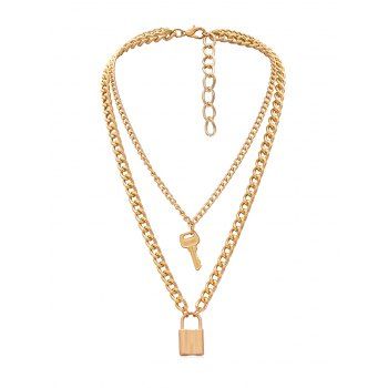 

Lock Key Decoration Alloy Necklace, Gold