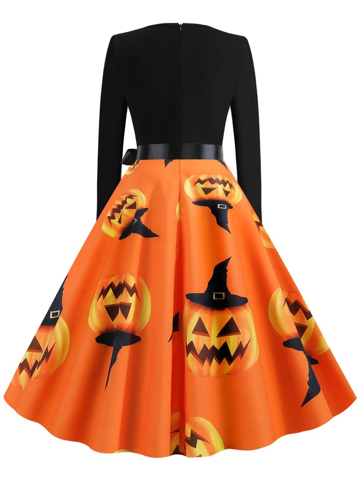 [53% OFF] 2021 Retro Pumpkin Printed Halloween Dress In PUMPKIN ORANGE ...