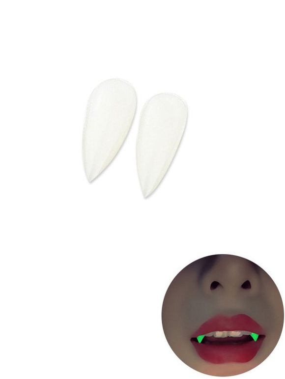 Accessoires d'Halloween Cosplay Paire de Dents de Vampire Lumineuses - multicolor A 10CM