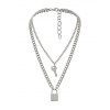 Collier Décoration de Clé et de Serrure en Alliage - Argent 