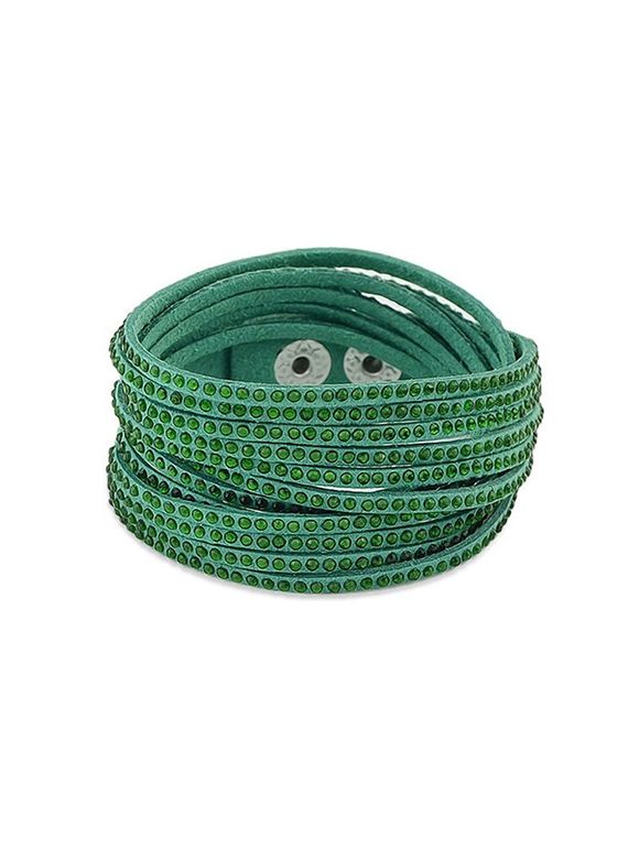 Bracelet Multicouche à Paillettes - Vert profond 
