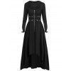 Robe d'Halloween Longue Zippée Bouclée Haute Basse Grande Taille - Noir L