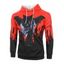 Halloween Bat Graphic Front Pocket Drawstring Hoodie - RED XS