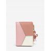Porte-cartes en Blocs de Couleurs en Cuir PU - Rose 