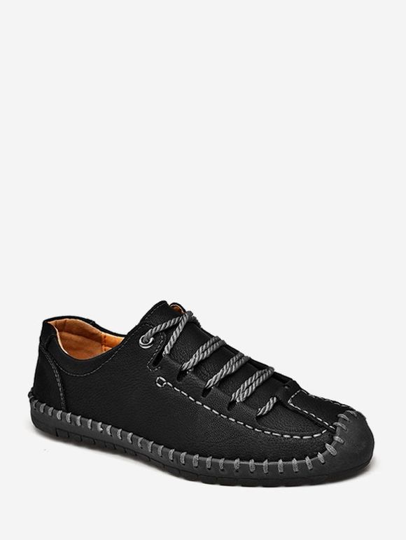 Chaussures Décontractées Cousues Design à Lacets - Noir EU 40