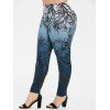 Legging d'Halloween Arbre Imprimé Ombré de Grande Taille - Bleu gris 1X