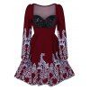 Robe Ligne A Superposée à Taille Haute - Rouge Vineux XL