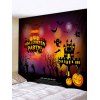 Tapisserie d'Halloween Motif de Château et de Citrouille Imprimés - Chocolat W91 X L71 INCH