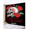 Tapisserie Murale d'Halloween Gothique Lettre et Fleur Imprimées - Rouge Rubis W59 X L51 INCH