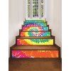 Autocollants d'Escaliers Amovibles Motif Brillant - multicolor A 6PCS X 39 X 7 INCH( NO FRAME )