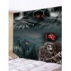 Tapisserie Murale Pendante Art Décoration d'Halloween Squelette Imprimée - Gris fumée W79 X L59 INCH
