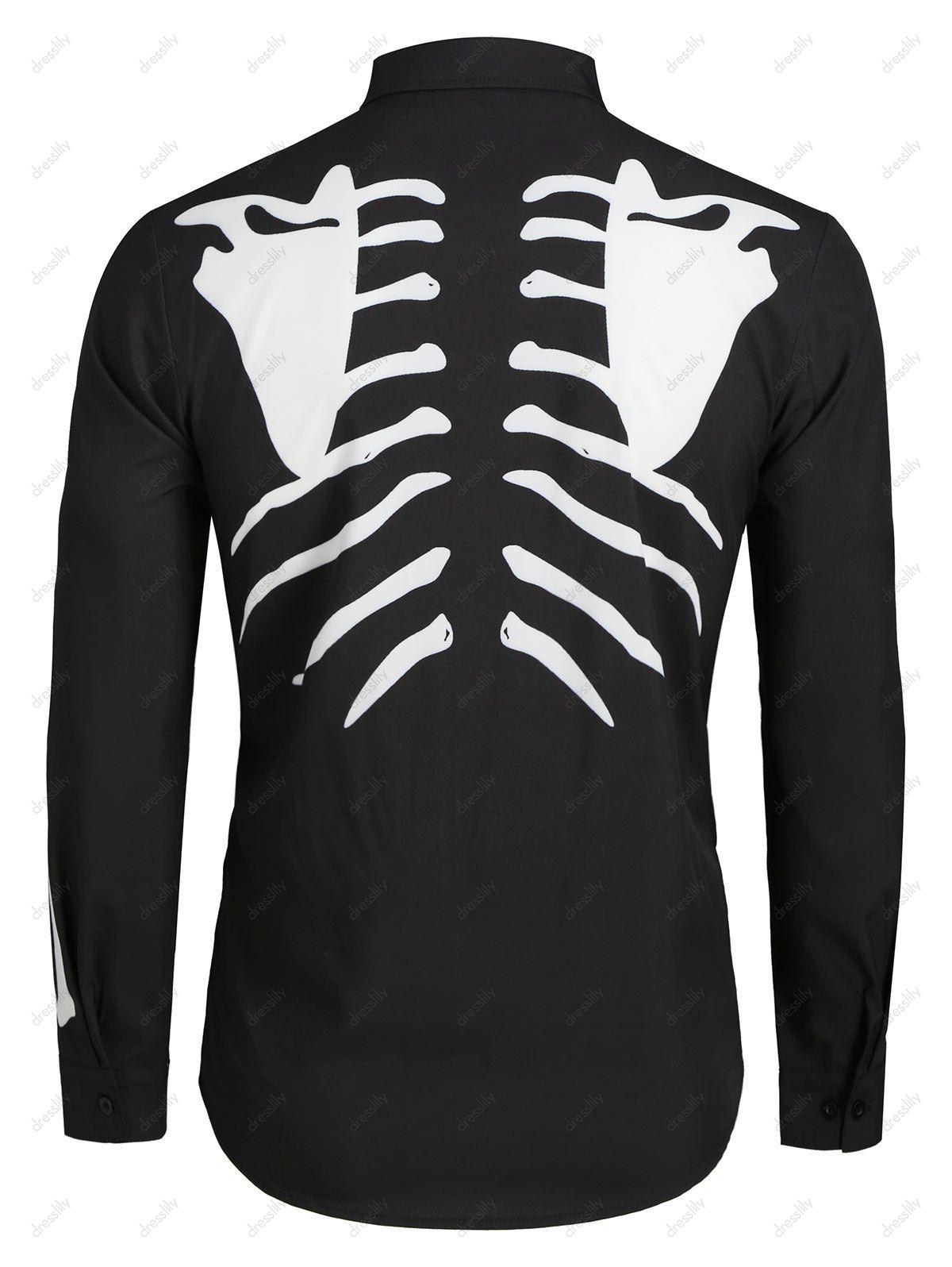 skeleton long sleeve shirt men