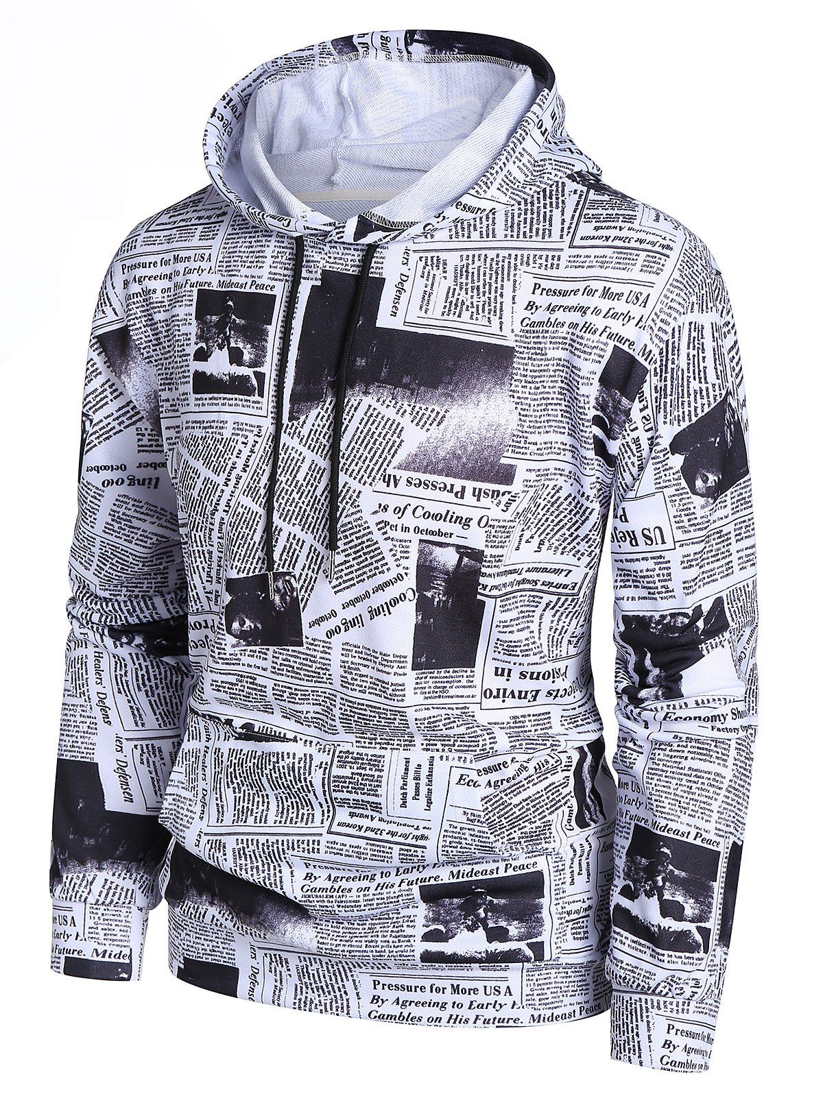 newspaper print hoodie