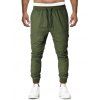 Pantalon de Jogging Décontracté Long Elastique Jointif à Cordon - Vert Armée 2XL
