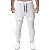 Pantalon de Jogging Décontracté Long Elastique Jointif à Cordon - Blanc S
