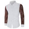 Chemise Vintage Fleurie Jointive Imprimée à Manches Longues - Blanc 2XL