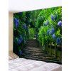 Tapisserie Murale Pendante Art Décoration Forêt et Fleur Imprimées - Vert profond W59 X L51 INCH