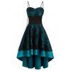 Lace Up Corset Waist High Low Dress - MEDIUM AQUAMARINE 3XL