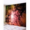 Tapisserie Murale Pendante Art Décoration Forêt Ciel et Galaxie Imprimés - Rouge Haricot W91 X L71 INCH
