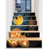 Autocollants d'Escaliers d'Halloween Amovibles Citrouilles dans la Nuit de Pleine Lune Imprimés - multicolor A 6PCS X 39 X 7 INCH( NO FRAME )