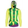 Clown Pattern Striped Finger Hole Mouth Mask Hoodie - multicolor 2XL