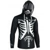 Sweat à Capuche d'Halloween Squelette et Masque Imprimés - Noir 2XL