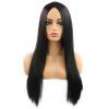 Synthetic Center Part Straight Long Wig - BLACK 