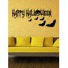 Autocollants muraux Happy Halloween avec citrouilles et citrouilles - Noir 57*18.5CM