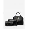 Ensemble de Sac Fourre-tout Chic en Couleur Unie - Noir 