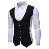 Chemise en Blocs de Couleurs à Manches Longues 2 en 1 - Blanc S