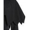 Hooded Zipper Asymmetric Gothic Capelet Handkerchief Coat - BLACK M