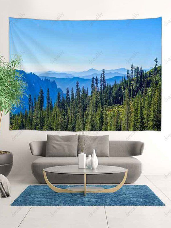 Photo Gallery Forest Mountains Print Tapestry Wall Hanging Art Decoration