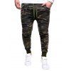 Pantalon de Jogging Camouflage Imprimé Zippé - Vert Camouflage L