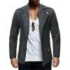 Oblique Zipper Design Solid Color Wool Jacket - DARK GRAY 2XL