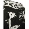 Christmas Elk Snowflake Jacquard Print Button Knitted Cardigan - BLACK XS