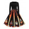 Robe d'Halloween Rétro Citrouille Imprimée - multicolor B 2XL