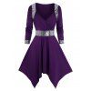 Robe de Soirée Mouchoir à Paillettes - Orchidée Foncée L